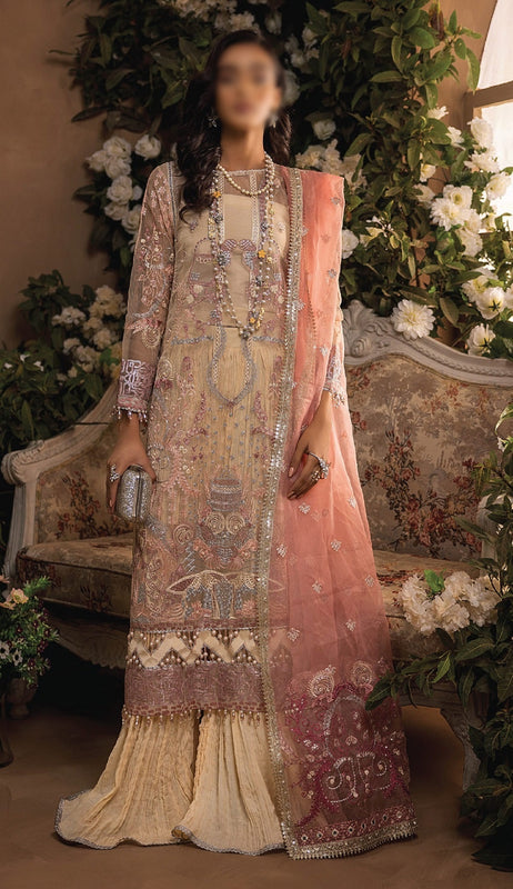 Awwal Nikhar Unstitched Formal Collection D 01 AMBER