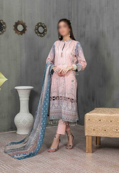 AYNUR Embroidered Digital Printed Lawn Shirt - Fancy Dupatta Collection 2023 D 6892