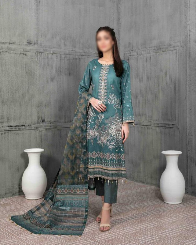 AYNUR Embroidered Digital Printed Lawn Shirt - Fancy Dupatta Collection 2023 D 6893