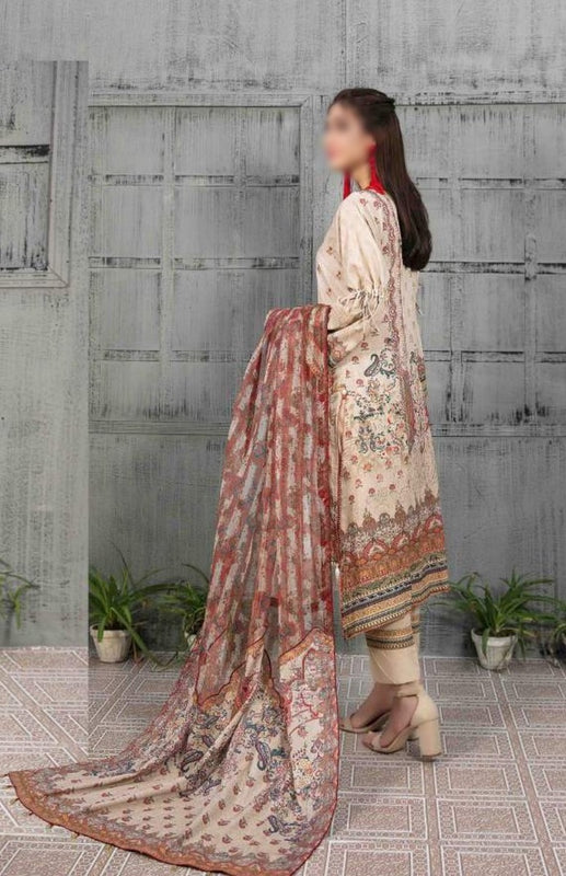AYNUR Embroidered Digital Printed Lawn Shirt - Fancy Dupatta Collection 2023 D 6895