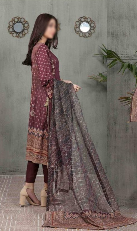 AYNUR Embroidered Digital Printed Lawn Shirt - Fancy Dupatta Collection 2023 D 6897