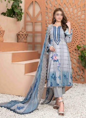 MON TRESOR Digital Printed Lawn Shirt - Schiffli Dupatta Collection 2023 D 7038