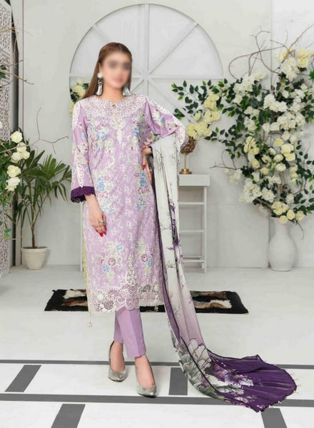 IZEL Fancy Embroidered Lawn Shirt - Fancy Dupatta Collection 2023 D 7202