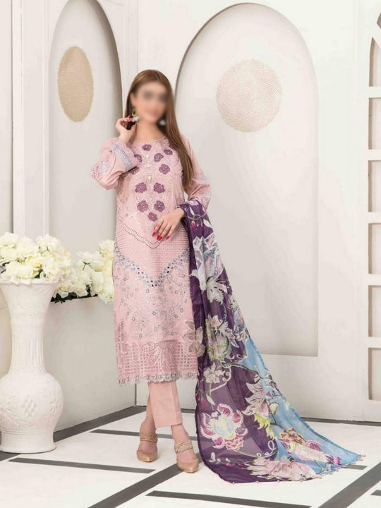 IZEL Fancy Embroidered Lawn Shirt - Fancy Dupatta Collection 2023 D 7203