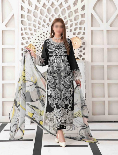 IZEL Fancy Embroidered Lawn Shirt - Fancy Dupatta Collection 2023 D 7204