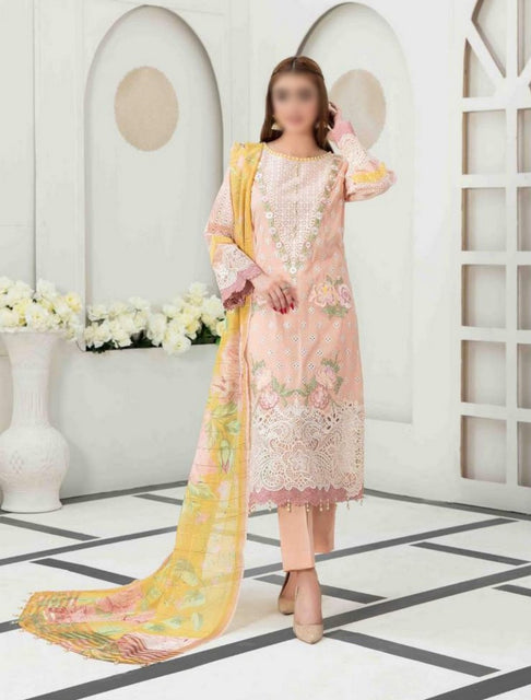 IZEL Fancy Embroidered Lawn Shirt - Fancy Dupatta Collection 2023 D 7206