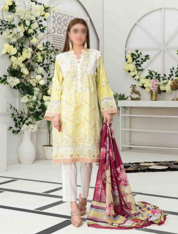 IZEL Fancy Embroidered Lawn Shirt - Fancy Dupatta Collection 2023 D 7209
