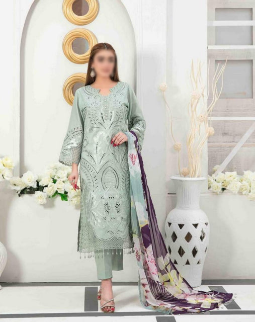 IZEL Fancy Embroidered Lawn Shirt - Fancy Dupatta Collection 2023 D 7210