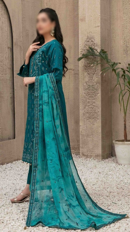 ZYLAH Embroidered Lawn Shirt - Fancy Dupatta Collection 2023 D 8520