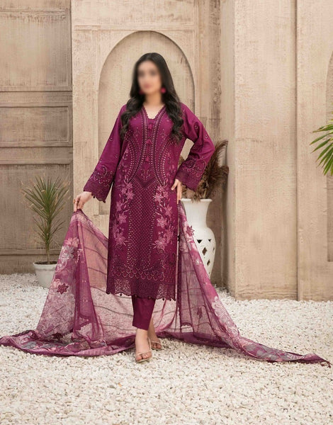 ZYLAH Embroidered Lawn Shirt - Fancy Dupatta Collection 2023 D 8521