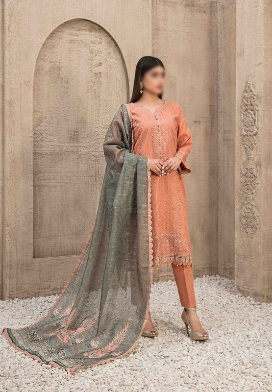 ZYLAH Embroidered Lawn Shirt - Fancy Dupatta Collection 2023 D 8528