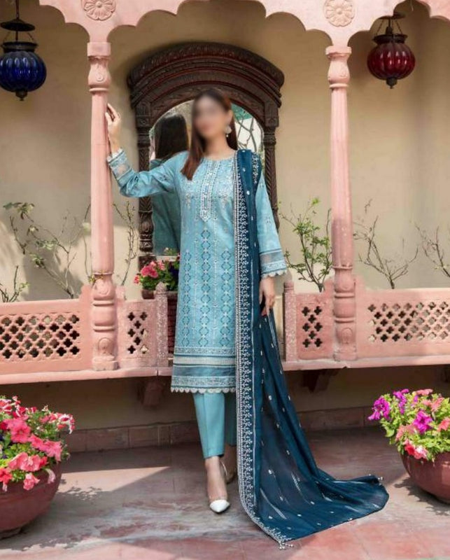Tradition Of Love - Embroidered Lawn Jacquard Collection By Tawakkal Fabrics D 8569
