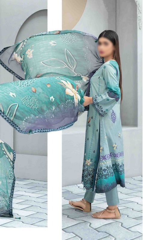 Nimral Embroidered Lawn Digital Print Collection By Tawakkal Fabrics D 8625