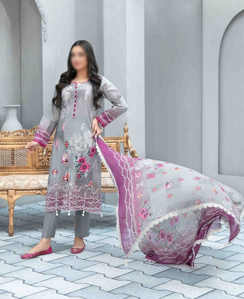 Nimral Embroidered Lawn Digital Print Collection By Tawakkal Fabrics D 8629