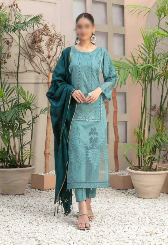 AFSANEH Fancy Embroidered Lawn Jacquard Shirt - Exclusive Dupatta Collection 2023 D 8867