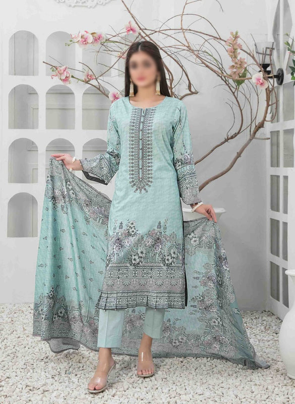 MEHMAL Panni Embroidered Digital Printed Lawn Shirt - Lawn Dupatta Collection 2023 D 8915