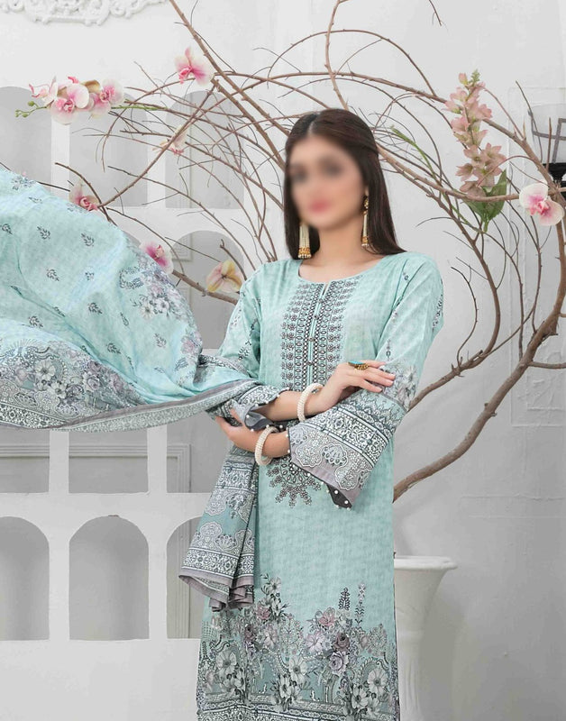 MEHMAL Panni Embroidered Digital Printed Lawn Shirt - Lawn Dupatta Collection 2023 D 8915