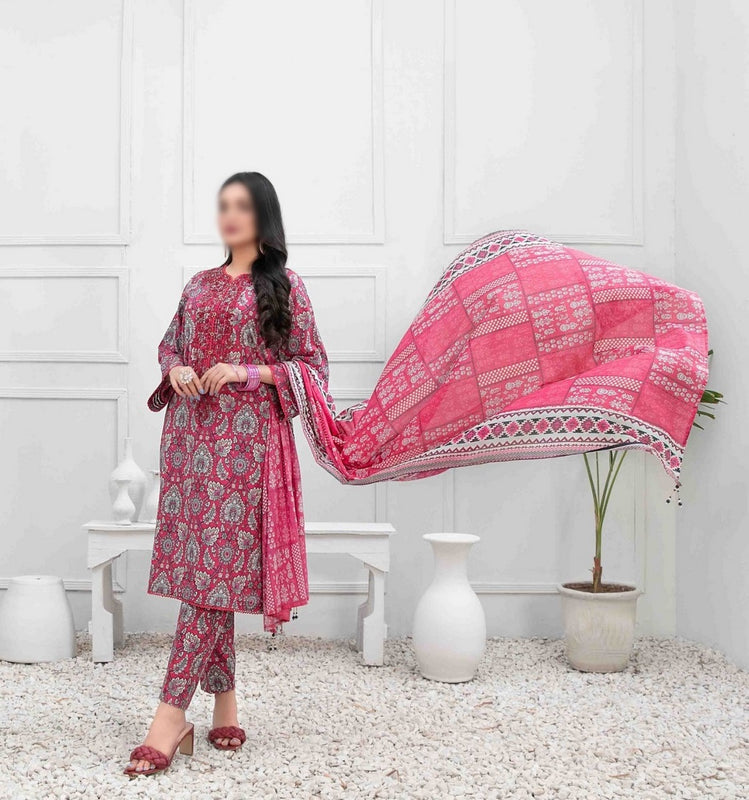 ROSHANE Stitched Embroidered Digital Printed Lawn Shirt -  Digital Printed Lawn Dupatta Collection 2023 D 9025