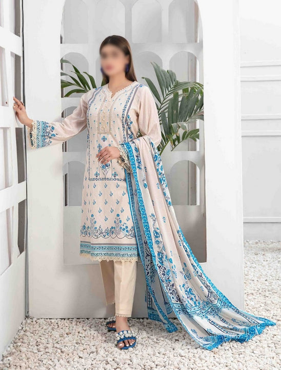 ROSHANE Stitched Embroidered Digital Printed Lawn Shirt -  Digital Printed Lawn Dupatta Collection 2023 D 9028