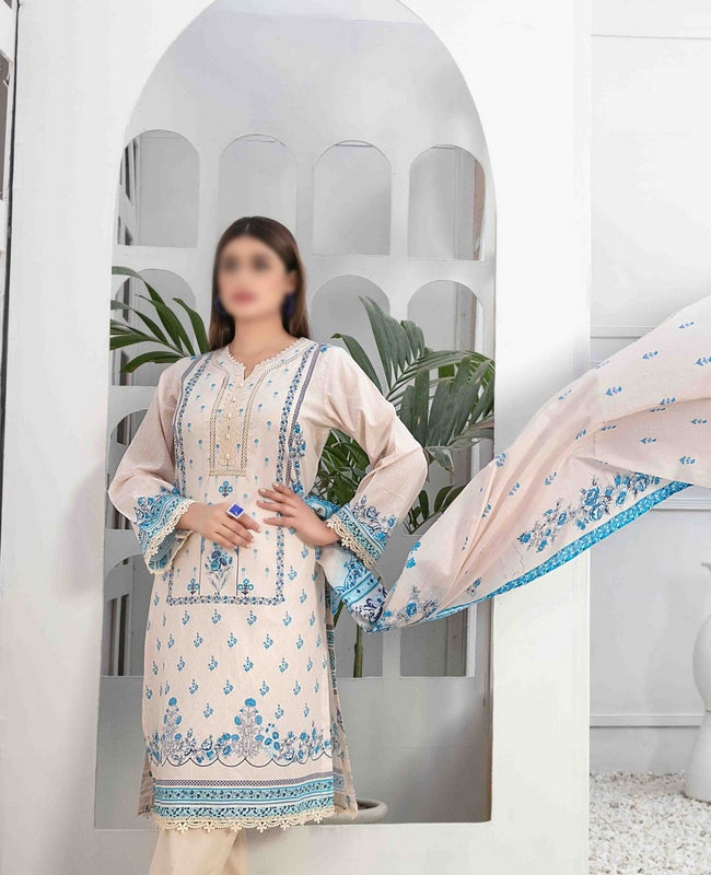 ROSHANE Stitched Embroidered Digital Printed Lawn Shirt -  Digital Printed Lawn Dupatta Collection 2023 D 9028