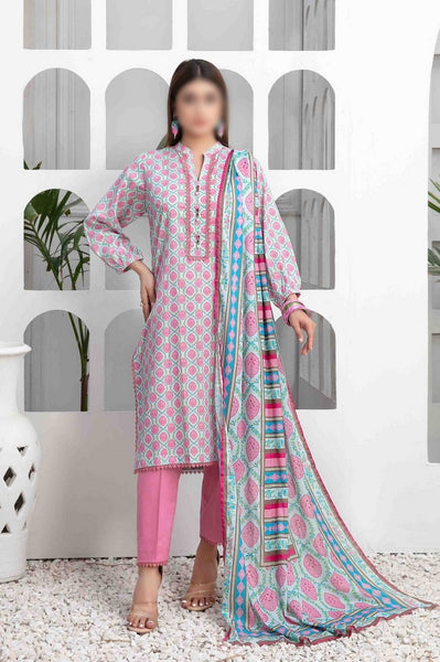 ROSHANE Stitched Embroidered Digital Printed Lawn Shirt -  Digital Printed Lawn Dupatta Collection 2023 D 9029