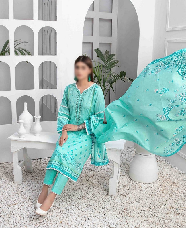 ROSHANE Stitched Embroidered Digital Printed Lawn Shirt -  Digital Printed Lawn Dupatta Collection 2023 D 9035