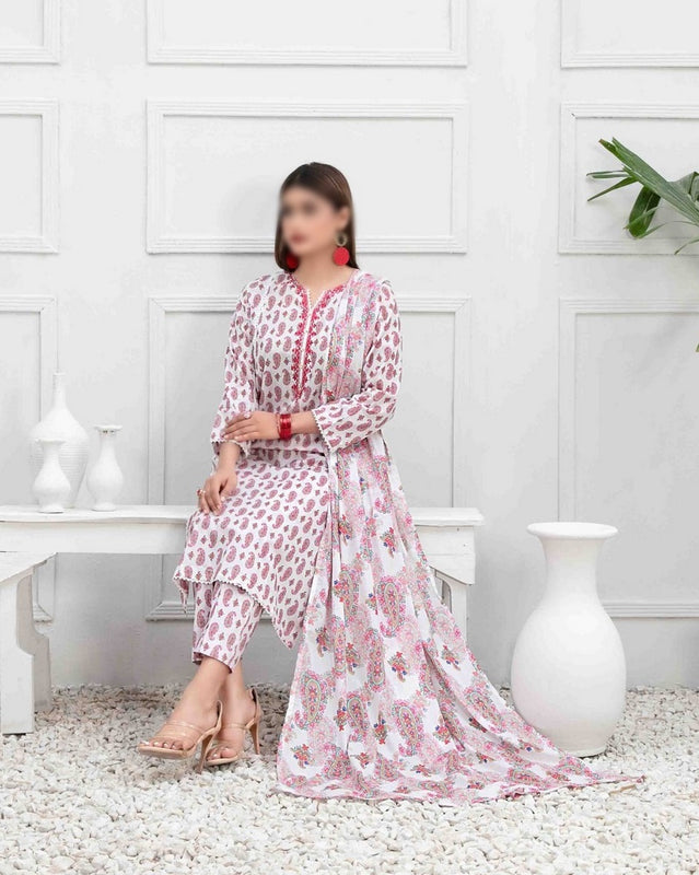 ROSHANE Stitched Embroidered Digital Printed Lawn Shirt -  Digital Printed Lawn Dupatta Collection 2023 D 9036