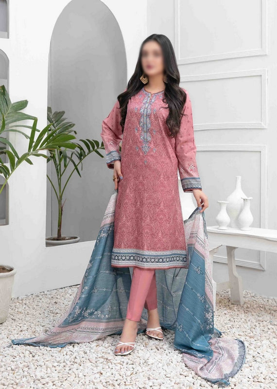 ROSHANE Stitched Embroidered Digital Printed Lawn Shirt -  Digital Printed Lawn Dupatta Collection 2023 D 9037