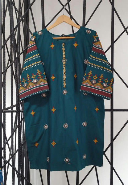 Opso Women Pret Collection Vol 02 by Amna Khadija Design 03 AB Cotton HandWork Kurti