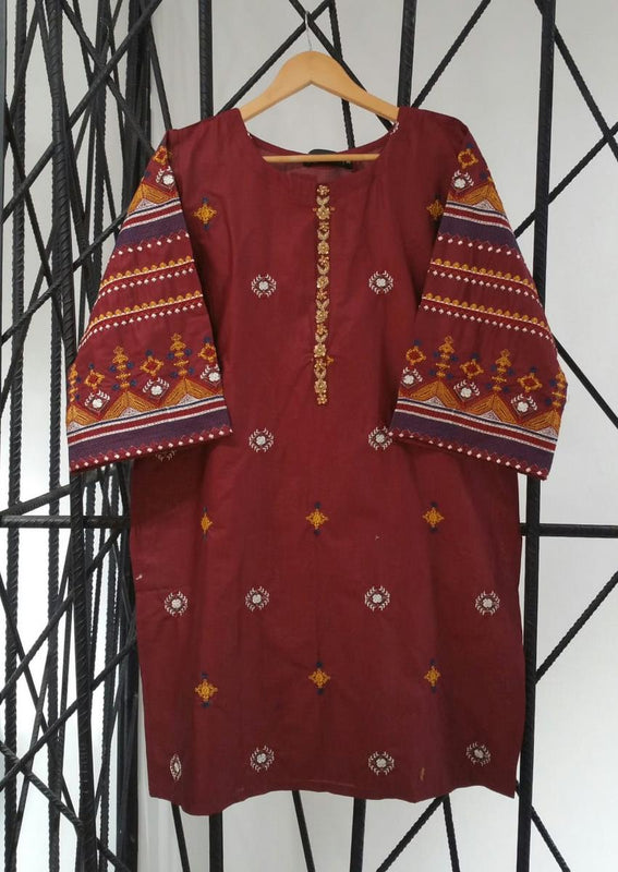 Opso Women Pret Collection Vol 02 by Amna Khadija Design 04 AB Cotton HandWork Kurti