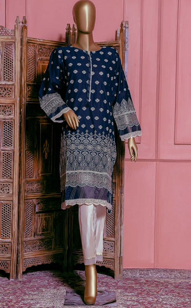 Sadabahar Stitched Chikankari Self Cotton Kurti Collection Design 05