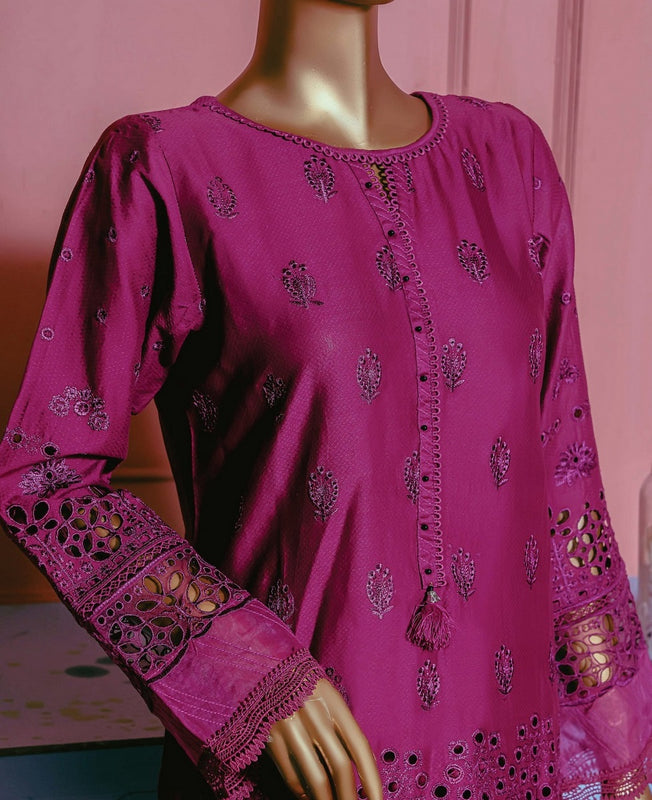 Sadabahar Stitched Chikankari Self Cotton Kurti Collection Design 08
