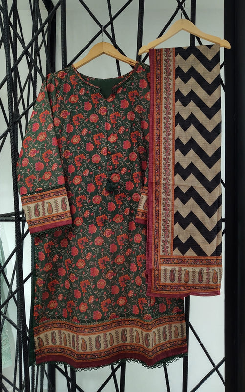 Azul Print and Embroidered Pret Lawn Collection by Sadabahar Vol 02 Design 25