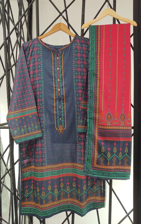 Azul Print and Embroidered Pret Lawn Collection by Sadabahar Vol 02 Design 27