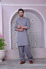 TGM Kameez Shalwar Suit Eid Collection Grey Owl