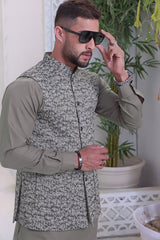 TGM Eid Waist Coats 3 pcs Collection Hunter Green