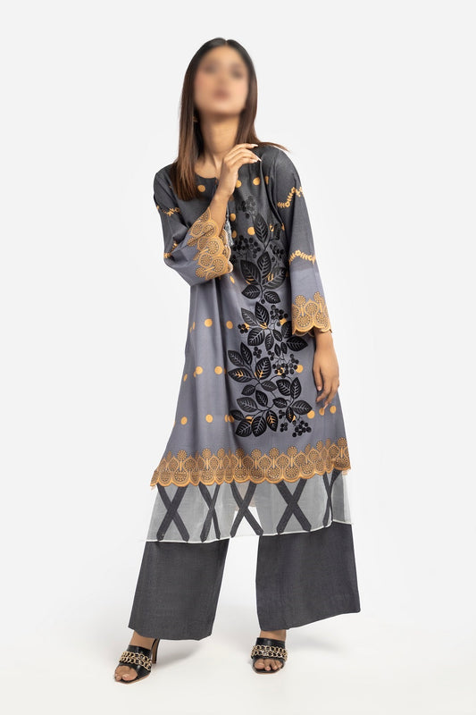 Amna Khadija Jaipur Digital and Embroidered Dhanak Wool JDE 03