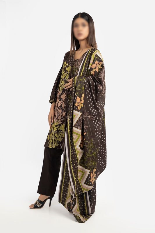 Amna Khadija Jaipur Digital and Embroidered Dhanak Wool JDE 04