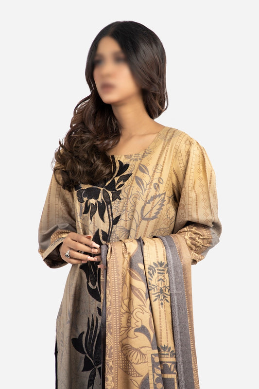 Amna Khadija Jaipur Digital and Embroidered Dhanak Wool JDE 06