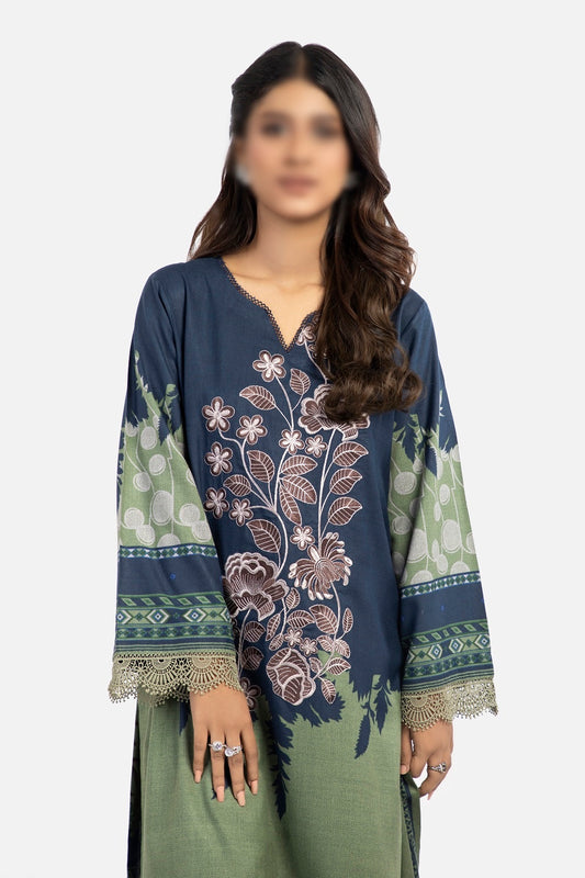 Amna Khadija Jaipur Digital and Embroidered Dhanak Wool JDE 08