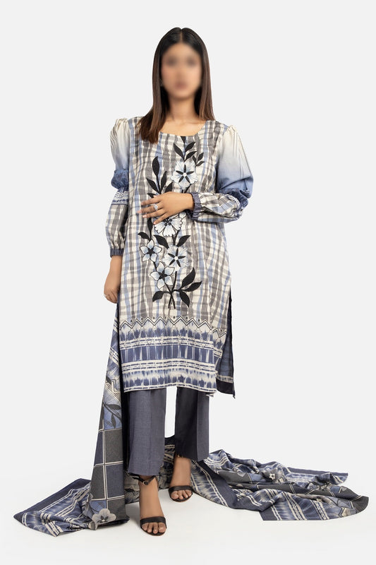 Amna Khadija Jaipur Digital and Embroidered Dhanak Wool JDE 10