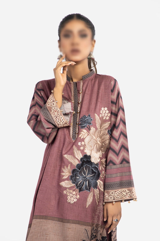Amna Khadija Jaipur Digital and Embroidered Dhanak Wool JDE 11