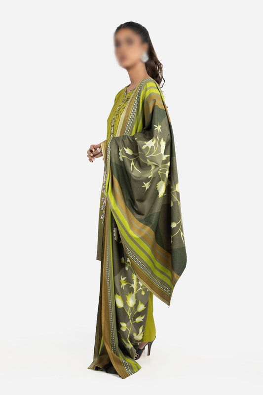 Amna Khadija Jaipur Digital and Embroidered Dhanak Wool JDE 13