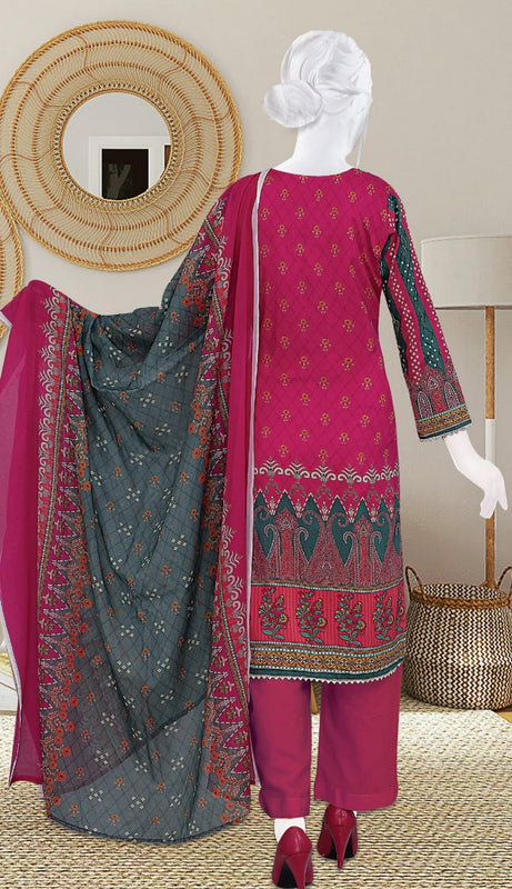 Amna Khadija Kahkashan Digital Printed and Embroidered Linen Collection KL 01
