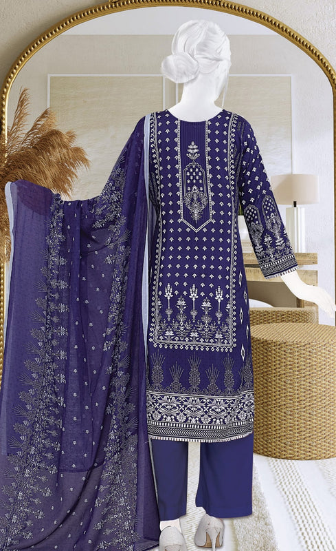 Amna Khadija Kahkashan Digital Printed and Embroidered Linen Collection KL 02