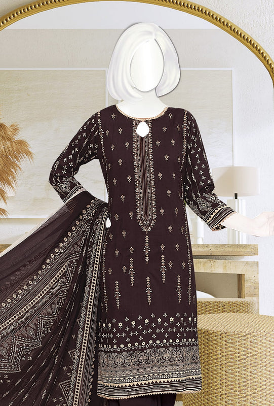 Amna Khadija Kahkashan Digital Printed and Embroidered Linen Collection KL 04