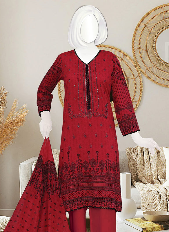 Amna Khadija Kahkashan Digital Printed and Embroidered Linen Collection KL 08