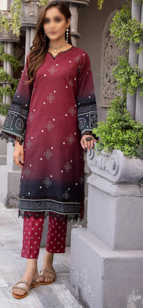 NUR Printed 02 Piece Khaddar Collection NK 05