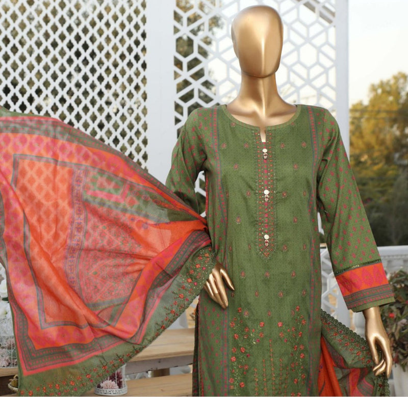HZ Premium Embroidered Chapter 03 with Embroidered Dupatta PEC 0262