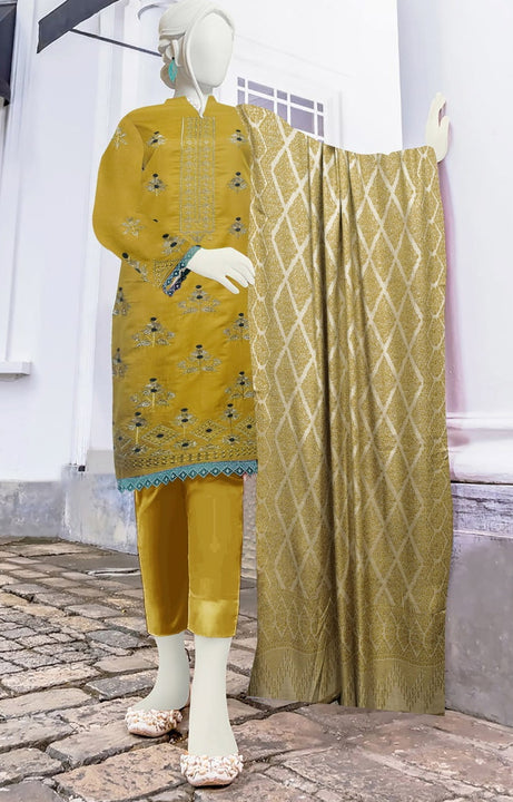 Amna Khadija Rushk Embroidered with Zari Work Dhanak Wool Collection RE 04